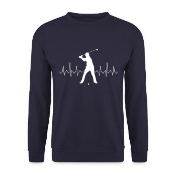 Golf Heartbeat - Unisex Pullover - Navy - Vorne - Alina (178cm) & Michal (187cm)