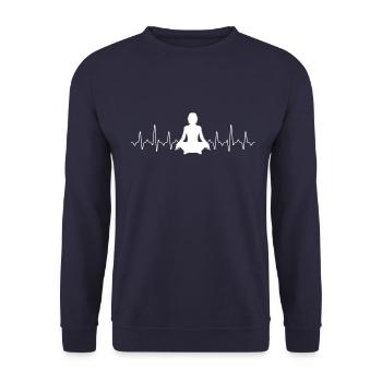 Yoga Hearbeat Yoga - Unisex Pullover - Navy - Vorne - Alina (178cm) & Michal (187cm)