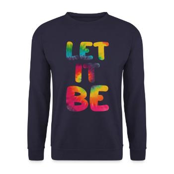 Hippie saying Let it be - Unisex Sweatshirt - navy - Front - Alina (178cm) & Michal (187cm)