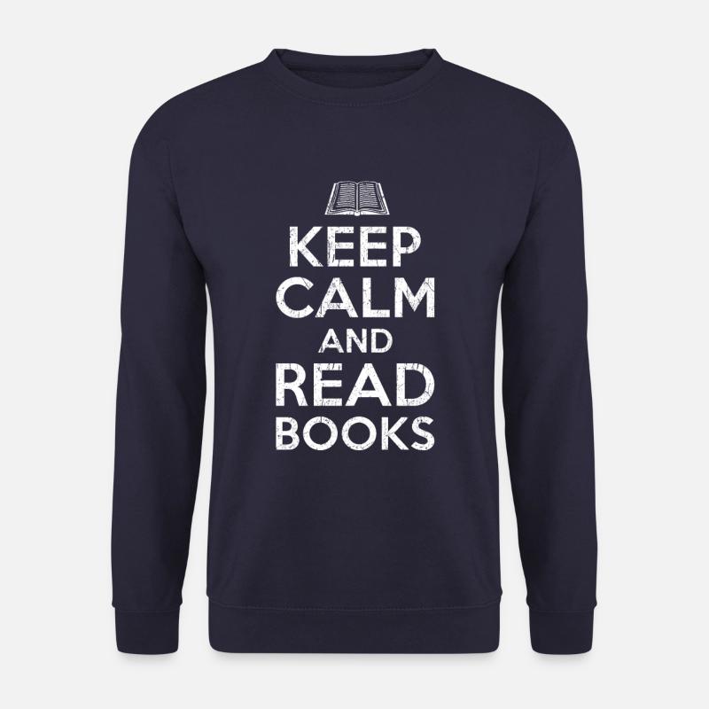 Keep calm read books - Unisex Pullover - Navy