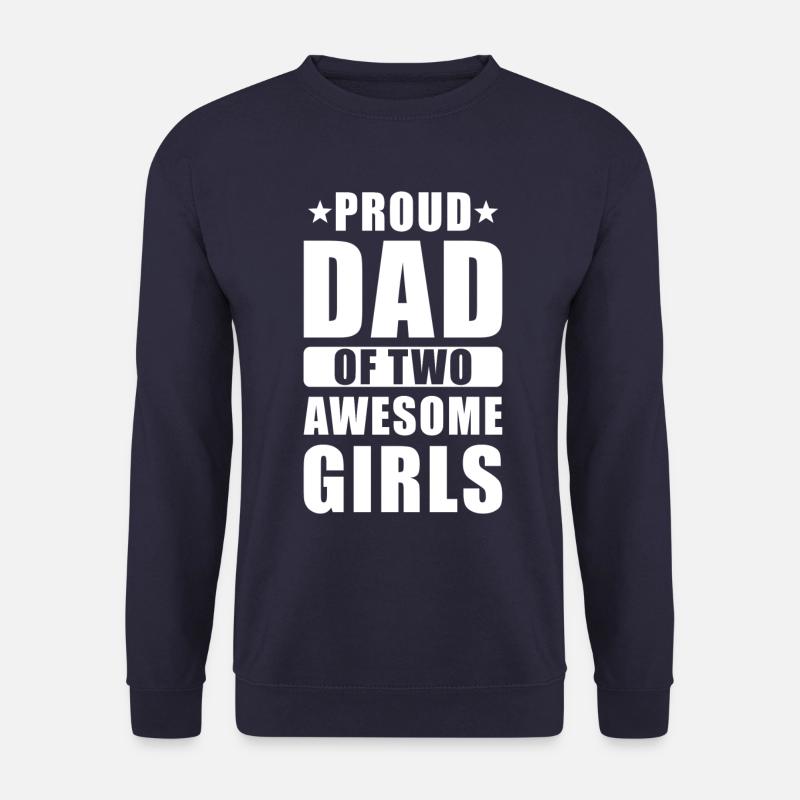 Stolzer Papa zwei Töchter - Unisex Pullover - Navy