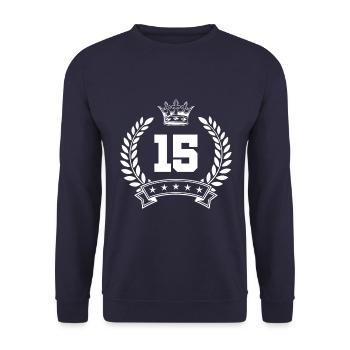 15 ans de couronne de symbole - Sweat-shirt Unisexe - marine - Devant - Alina (178cm) & Michal (187cm)