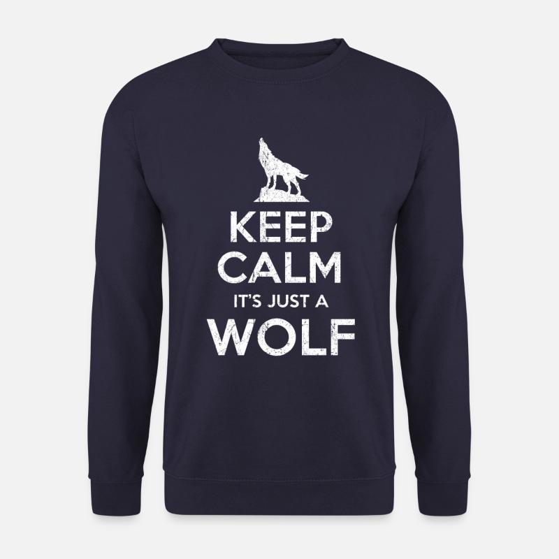 Wolf saying Keep calm Wolf - Unisex Sweatshirt - navy