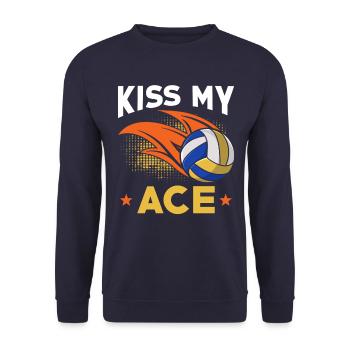 Volley-ball Kiss my Ace - Sweat-shirt Unisexe - marine - Devant - Alina (178cm) & Michal (187cm)