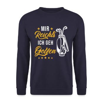Golf Golfer Geschenk - Unisex Pullover - Navy - Vorne - Alina (178cm) & Michal (187cm)