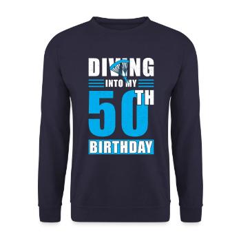 Parachutiste cadeau 50e anniversaire - Sweat-shirt Unisexe - marine - Devant - Alina (178cm) & Michal (187cm)