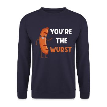 Sausage wordplay funny - Unisex Sweatshirt - navy - Front - Alina (178cm) & Michal (187cm)