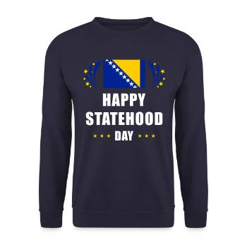 Bosnien und Herzegowina Statehood Day - Unisex Pullover - Navy - Vorne - Alina (178cm) & Michal (187cm)