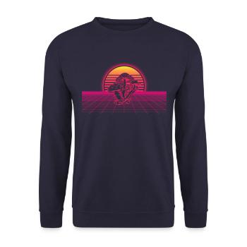 Mushroom Vaporwave - Unisex Sweatshirt - navy - Front - Alina (178cm) & Michal (187cm)
