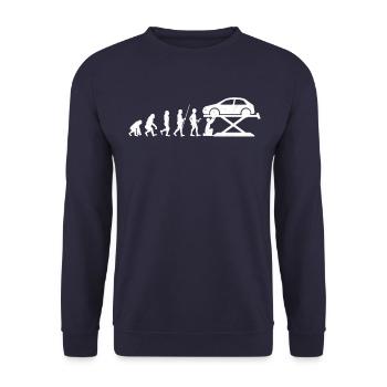 Car mechanic Evoulution - Unisex Sweatshirt - navy - Front - Alina (178cm) & Michal (187cm)