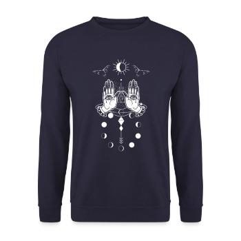 Hand Eye Witchcraft Tarot - Unisex Sweatshirt - navy - Front - Alina (178cm) & Michal (187cm)