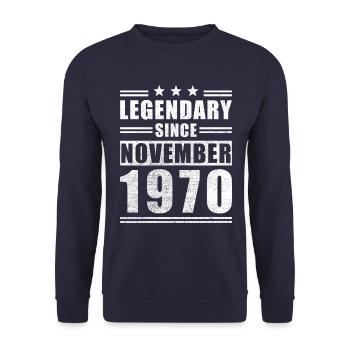Legendary since November 1970 - Unisex Sweatshirt - navy - Front - Alina (178cm) & Michal (187cm)