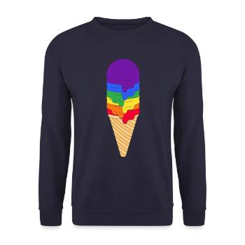 LGBTQ Ice Cream - Unisex Sweatshirt - navy - Front - Alina (178cm) & Michal (187cm)