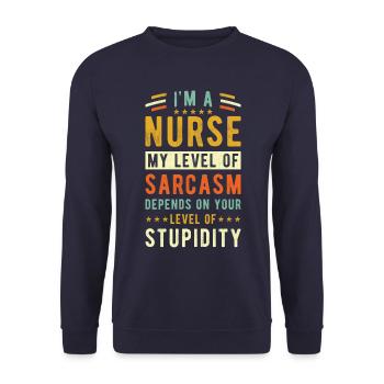 Krankenschwester Geschenk - Unisex Pullover - Navy - Vorne - Alina (178cm) & Michal (187cm)