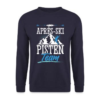 Apres ski Pisten Team - Unisex Pullover - Navy - Vorne - Alina (178cm) & Michal (187cm)