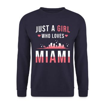 Miami - Unisex Pullover - Navy - Vorne - Alina (178cm) & Michal (187cm)