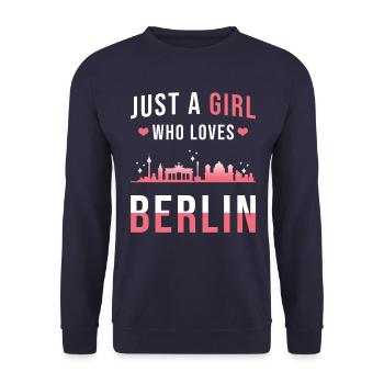 Berlin - Sweat-shirt Unisexe - marine - Devant - Alina (178cm) & Michal (187cm)