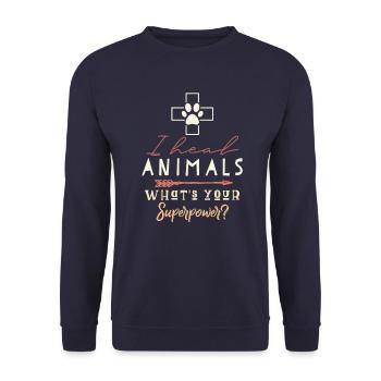 Cadeau vétérinaire - Sweat-shirt Unisexe - marine - Devant - Alina (178cm) & Michal (187cm)