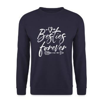 Besties forever - Unisex Sweatshirt - navy - Front - Alina (178cm) & Michal (187cm)