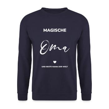 Oma und Mama - Unisex Pullover - Navy - Vorne - Alina (178cm) & Michal (187cm)