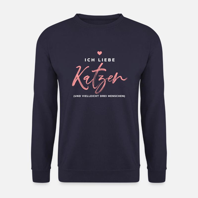 Katzen Ich liebe Katzen - Unisex Pullover - Navy