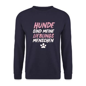 Hunde sind meine Lieblingsmenschen - Unisex Pullover - Navy - Vorne - Alina (178cm) & Michal (187cm)