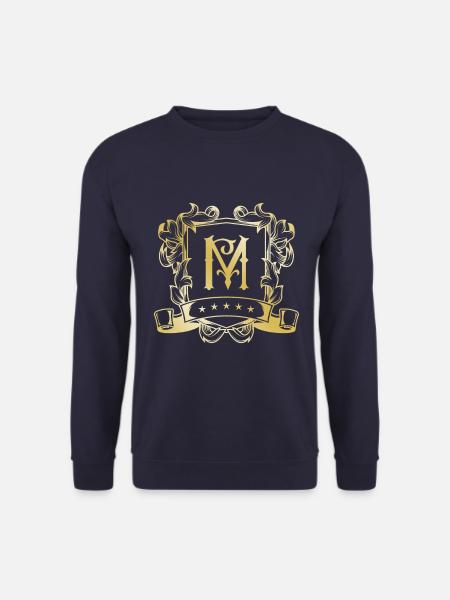 M letter gold - Unisex Sweatshirt - navy