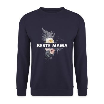 Beste Mama - Unisex Pullover - Navy - Vorne - Alina (178cm) & Michal (187cm)