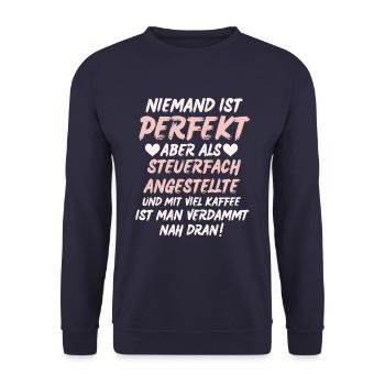 Steuerfachangestellte Geschenk - Unisex Pullover - Navy - Vorne - Alina (178cm) & Michal (187cm)