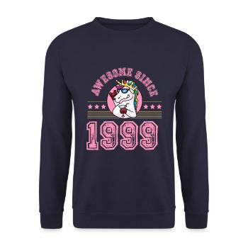 1999 Génial Licorne - Sweat-shirt Unisexe - marine - Devant - Alina (178cm) & Michal (187cm)