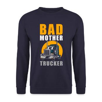 Bad Mother Trucker - Unisex Pullover - Navy - Vorne - Alina (178cm) & Michal (187cm)