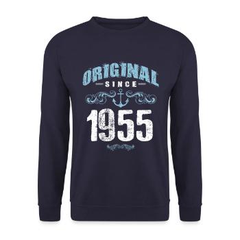 1955 original since - Unisex Pullover - Navy - Vorne - Alina (178cm) & Michal (187cm)