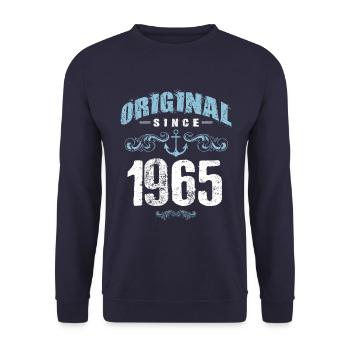1965 original since - Unisex Pullover - Navy - Vorne - Alina (178cm) & Michal (187cm)