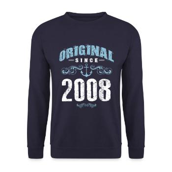 2008 original since - Unisex Sweatshirt - navy - Front - Alina (178cm) & Michal (187cm)
