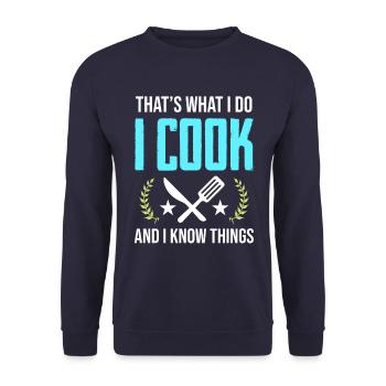 kochen koch - Unisex Pullover - Navy - Vorne - Alina (178cm) & Michal (187cm)
