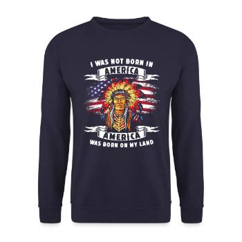 Indian USA Saying - Unisex Sweatshirt - navy - Front - Alina (178cm) & Michal (187cm)