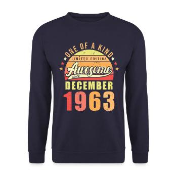 Geburtstag Dezember 1963 - Unisex Pullover - Navy - Vorne - Alina (178cm) & Michal (187cm)