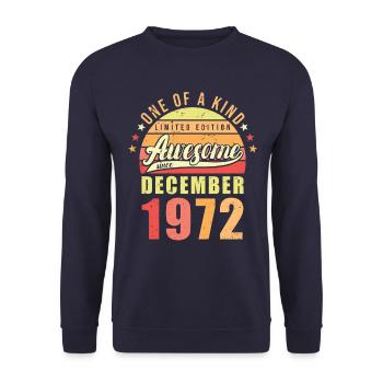 Geburtstag Dezember 1972 - Unisex Pullover - Navy - Vorne - Alina (178cm) & Michal (187cm)