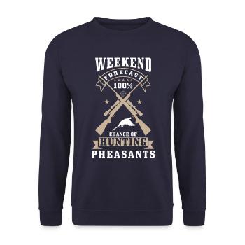 Dicton chasseur de faisans - Sweat-shirt Unisexe - marine - Devant - Alina (178cm) & Michal (187cm)