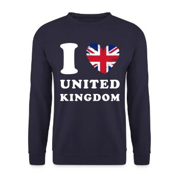 England I love United Kingdom - Unisex Pullover - Navy - Vorne - Alina (178cm) & Michal (187cm)