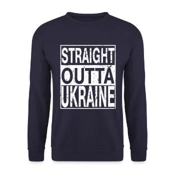 Ukraine Straight outta Ukraine - Unisex Pullover - Navy - Vorne - Alina (178cm) & Michal (187cm)