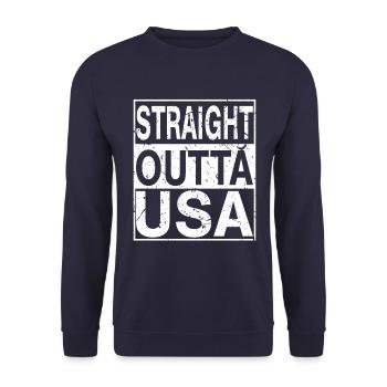 États-Unis Straight outta États-Unis - Sweat-shirt Unisexe - marine - Devant - Alina (178cm) & Michal (187cm)