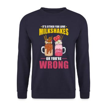 Milkshake - Unisex Sweatshirt - navy - Front - Alina (178cm) & Michal (187cm)