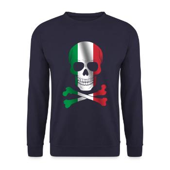 Italy Flag - Unisex Sweatshirt - navy - Front - Alina (178cm) & Michal (187cm)