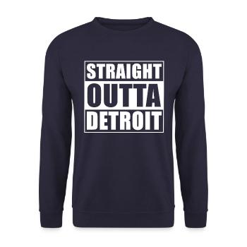 Straight outta Detroit - Unisex Sweatshirt - navy - Front - Alina (178cm) & Michal (187cm)