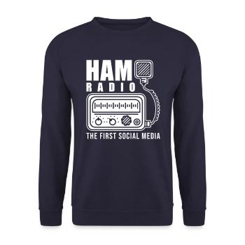 Amateurfunk - Unisex Pullover - Navy - Vorne - Alina (178cm) & Michal (187cm)