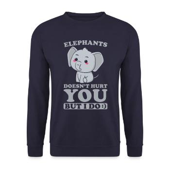 Elephants ne vous fait pas de mal, mais je le fais - Sweat-shirt Unisexe - marine - Devant - Alina (178cm) & Michal (187cm)