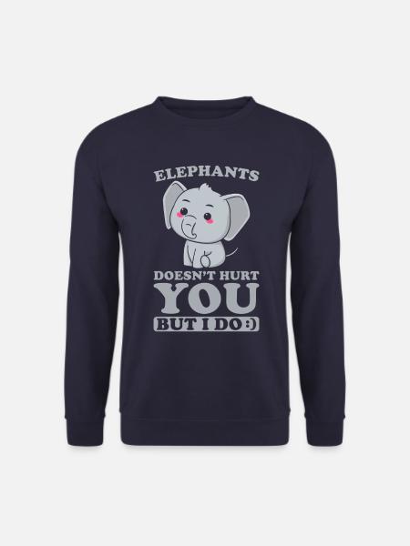 Elephants doesnt hurt you but I do - Unisex Pullover - Navy