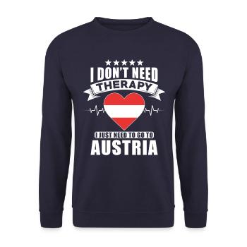 Austria I do not need Therapy - Unisex Pullover - Navy - Vorne - Alina (178cm) & Michal (187cm)