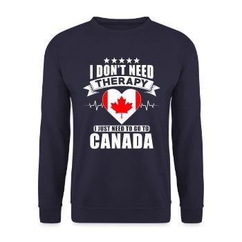 Canada I do not need Therapy - Unisex Pullover - Navy - Vorne - Alina (178cm) & Michal (187cm)